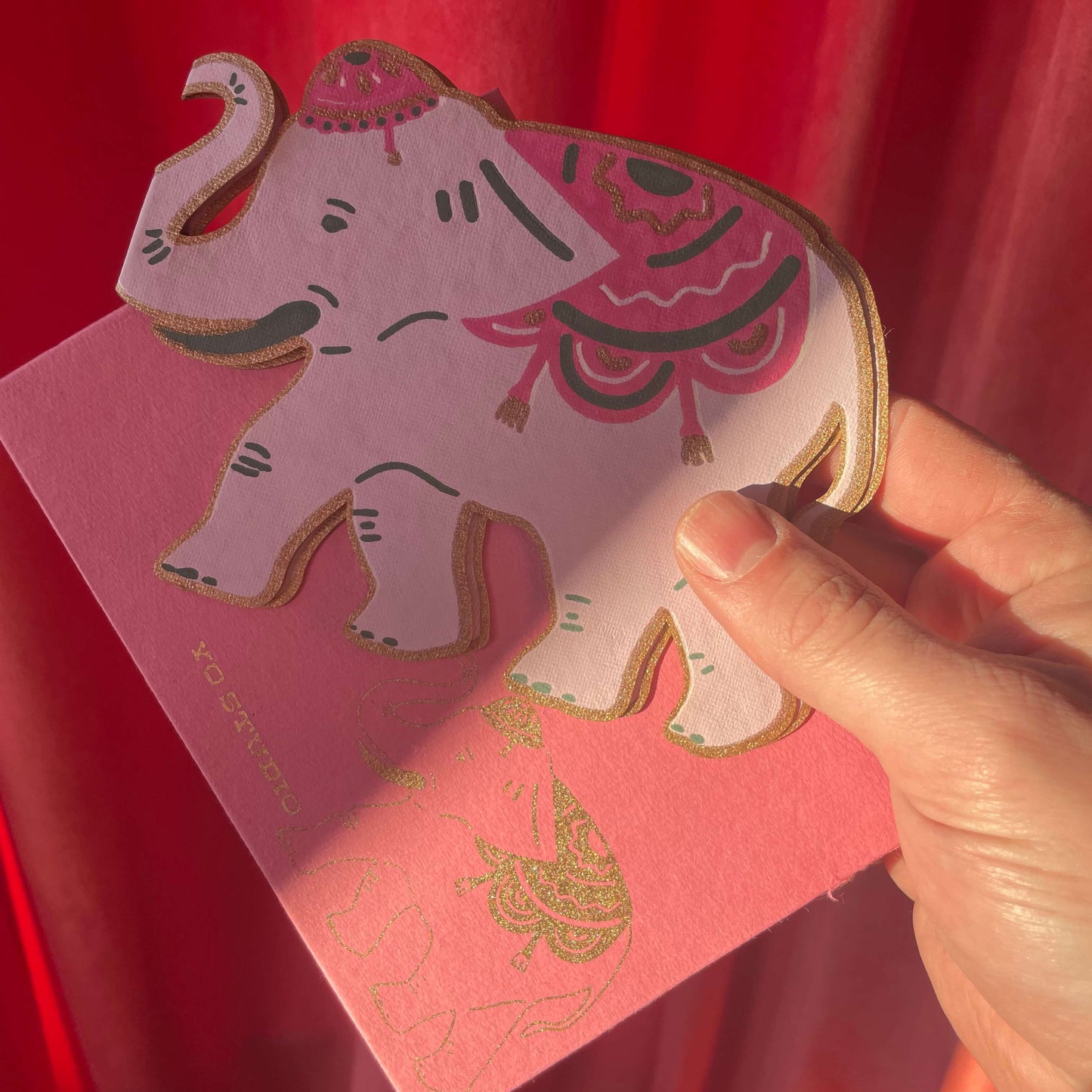 Elephants in Love Fold Out Card