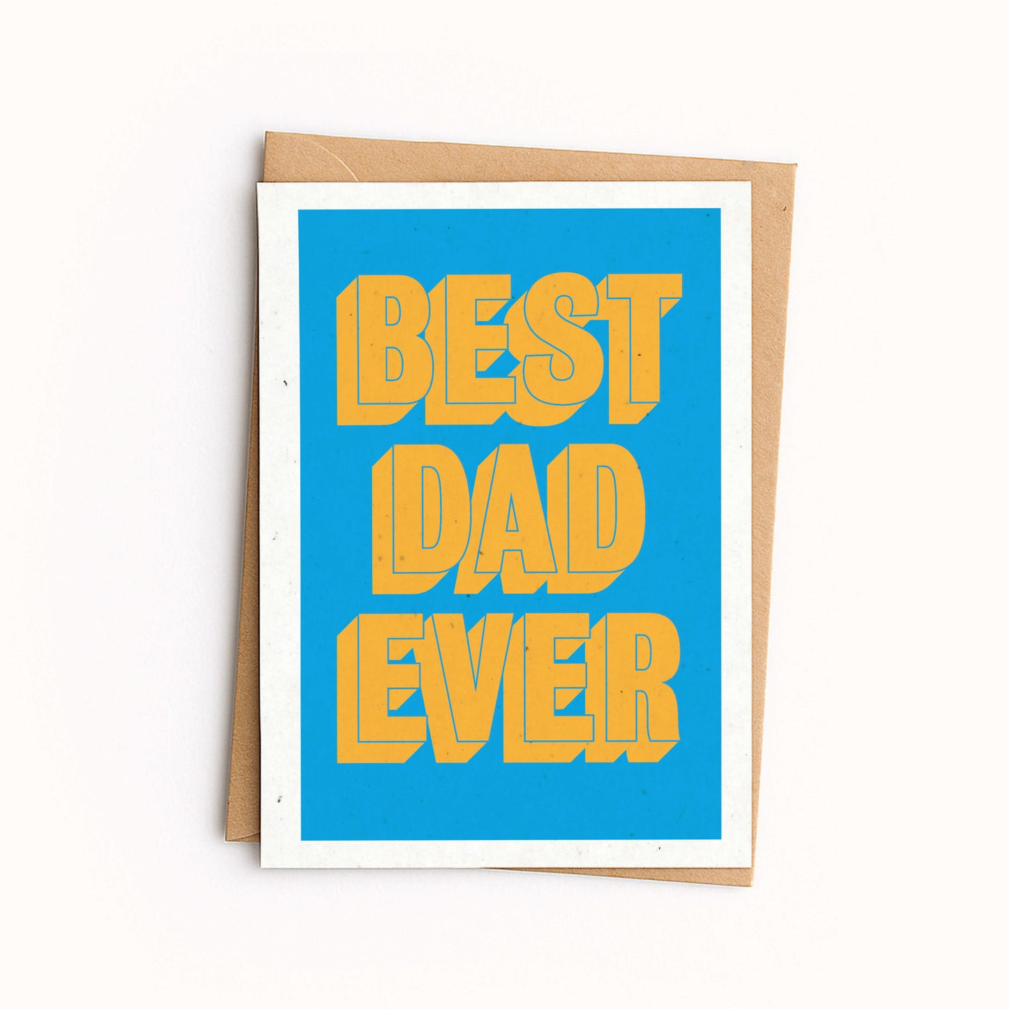Greeting card with 'Best Dad Ever' text on a blue background